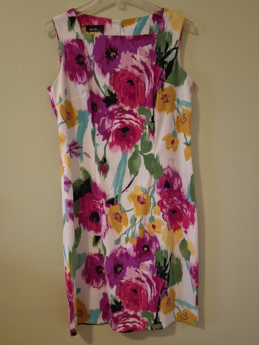 Alyx Fuchsia, Yellow & Green Floral Sleeveless Sheath Size 12